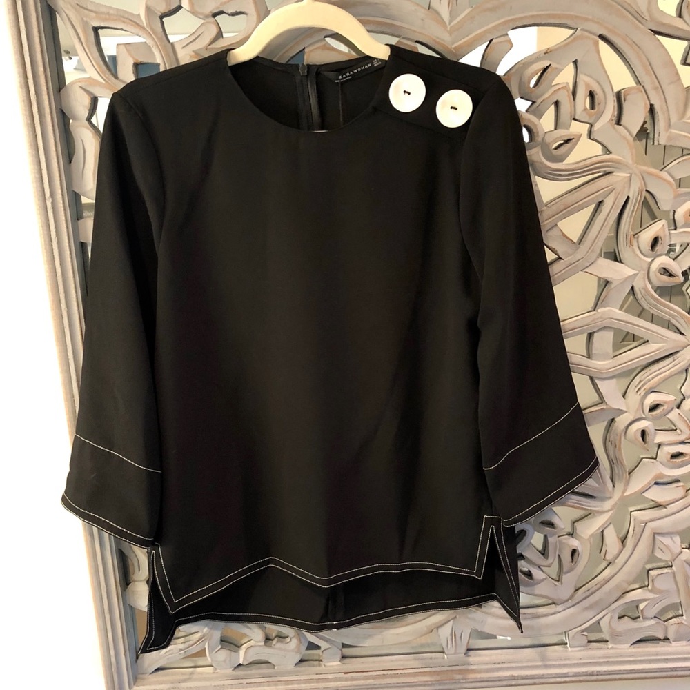 Zara Woman Black Top/Blouse, NWT, Size Small